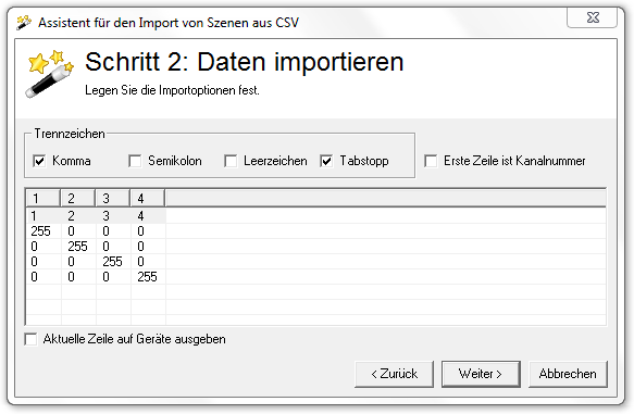 Abbildung 9.13:Import aus CSV: Schritt 2 ohne Fehler