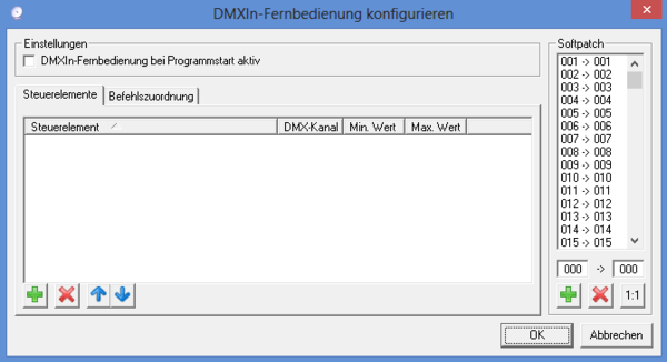 Abbildung 10:DMXIn-Fenster nach Softpatch DMXControl 2